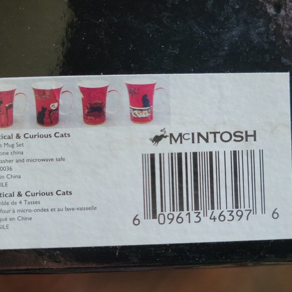 McIntosh 4 piece Mystical and Curious Cats fine bone china mug set - Picture 3 of 14